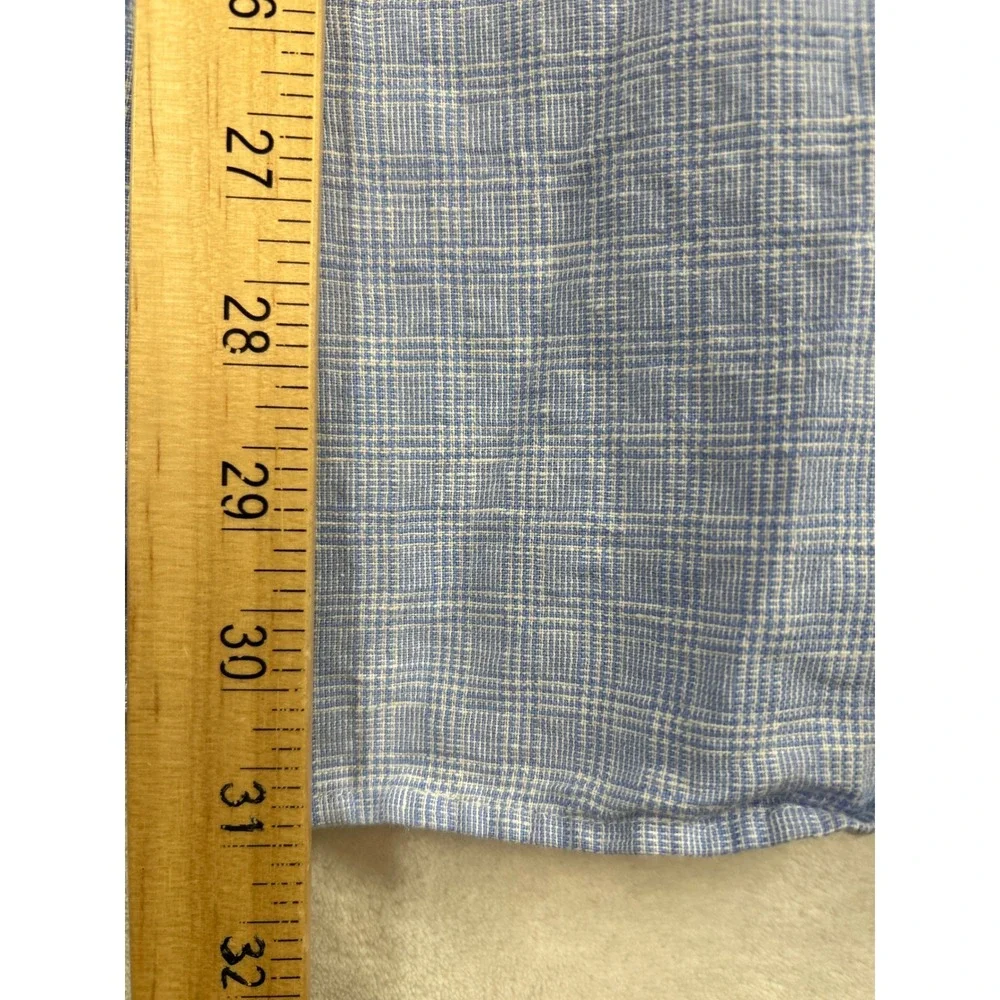 Banana Republic Shirt Mens XL Light Blue Linen Blend Button Down Long Sleeve‎